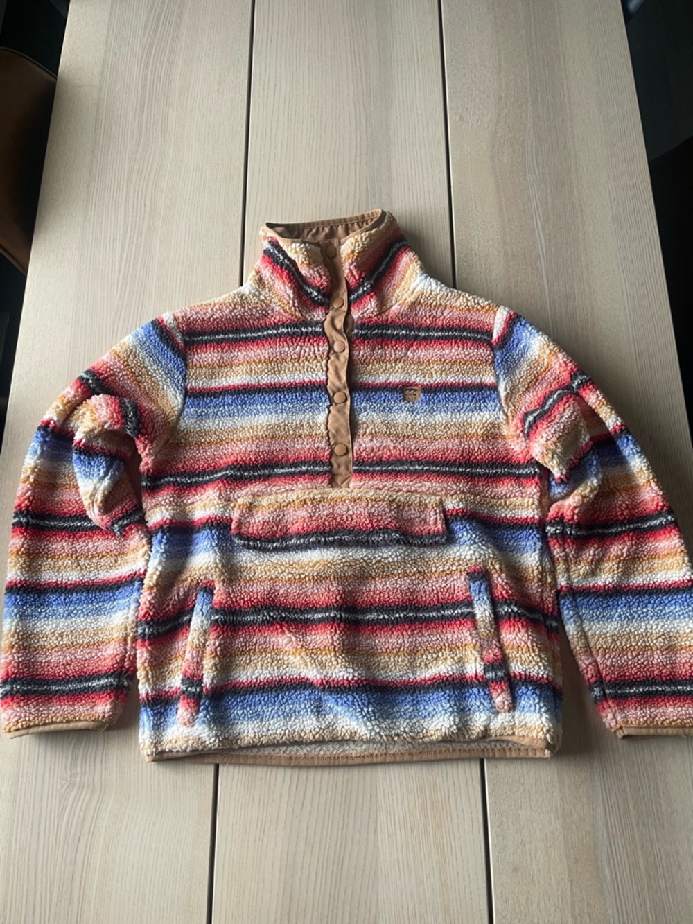 Billabong Adventure Div Sherpa fleece Pullover Sweater ladies size med w pockets